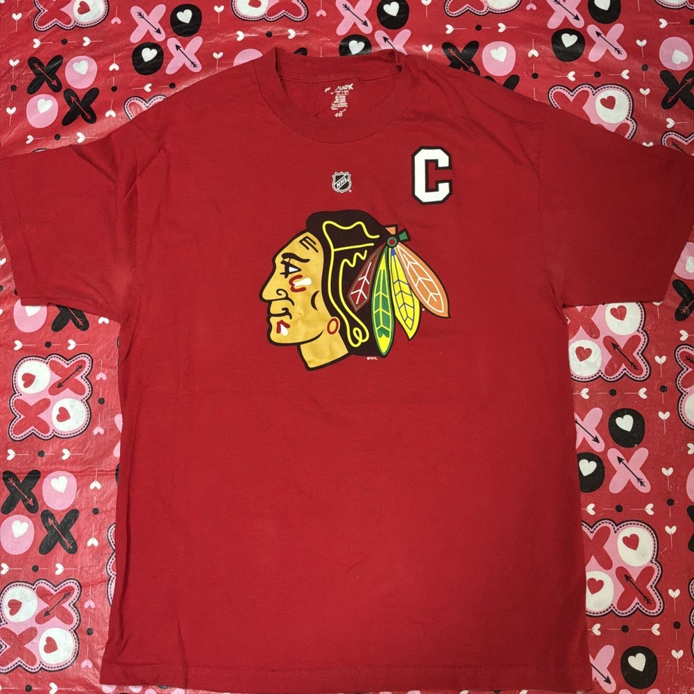 Reebok Chicago Blackhawks Jonathan Toews‎ #19 NHL T Shirt Large Red